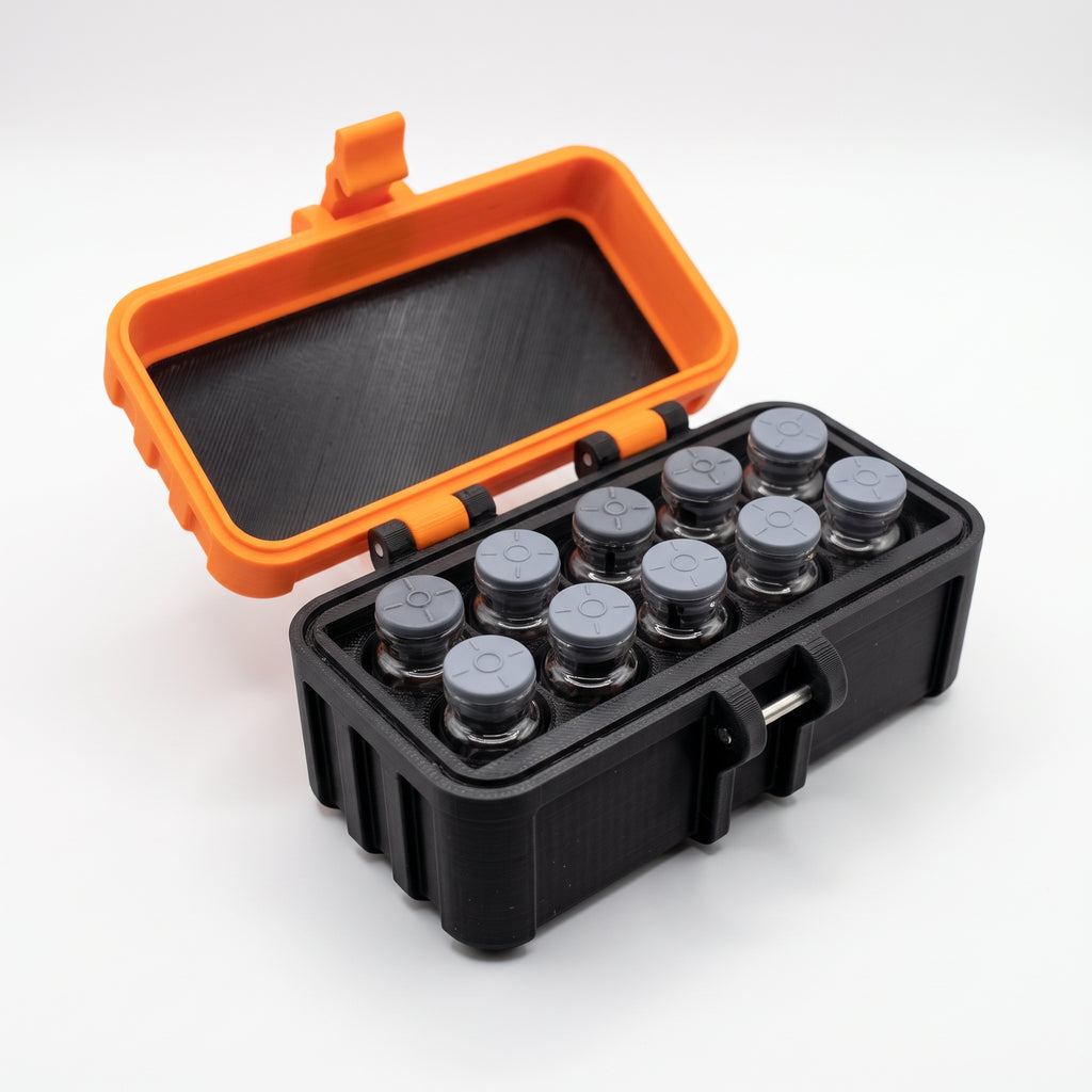 10-Slot Vial Case | Orange