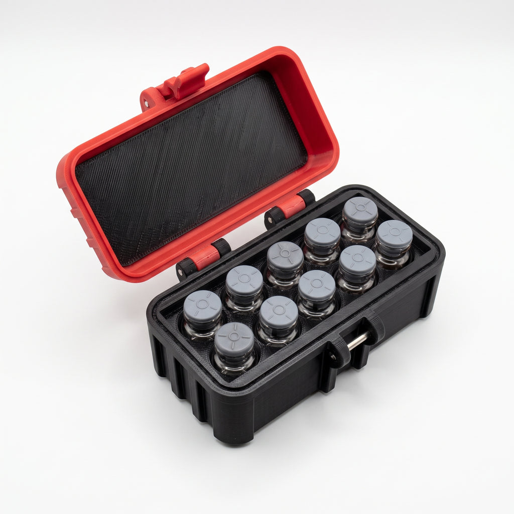 10-Slot Vial Case | Red
