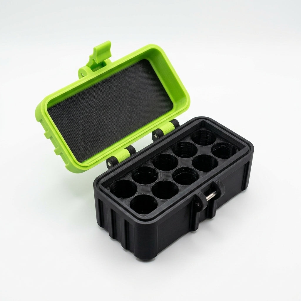 10-Slot Vial Case | Green & Black