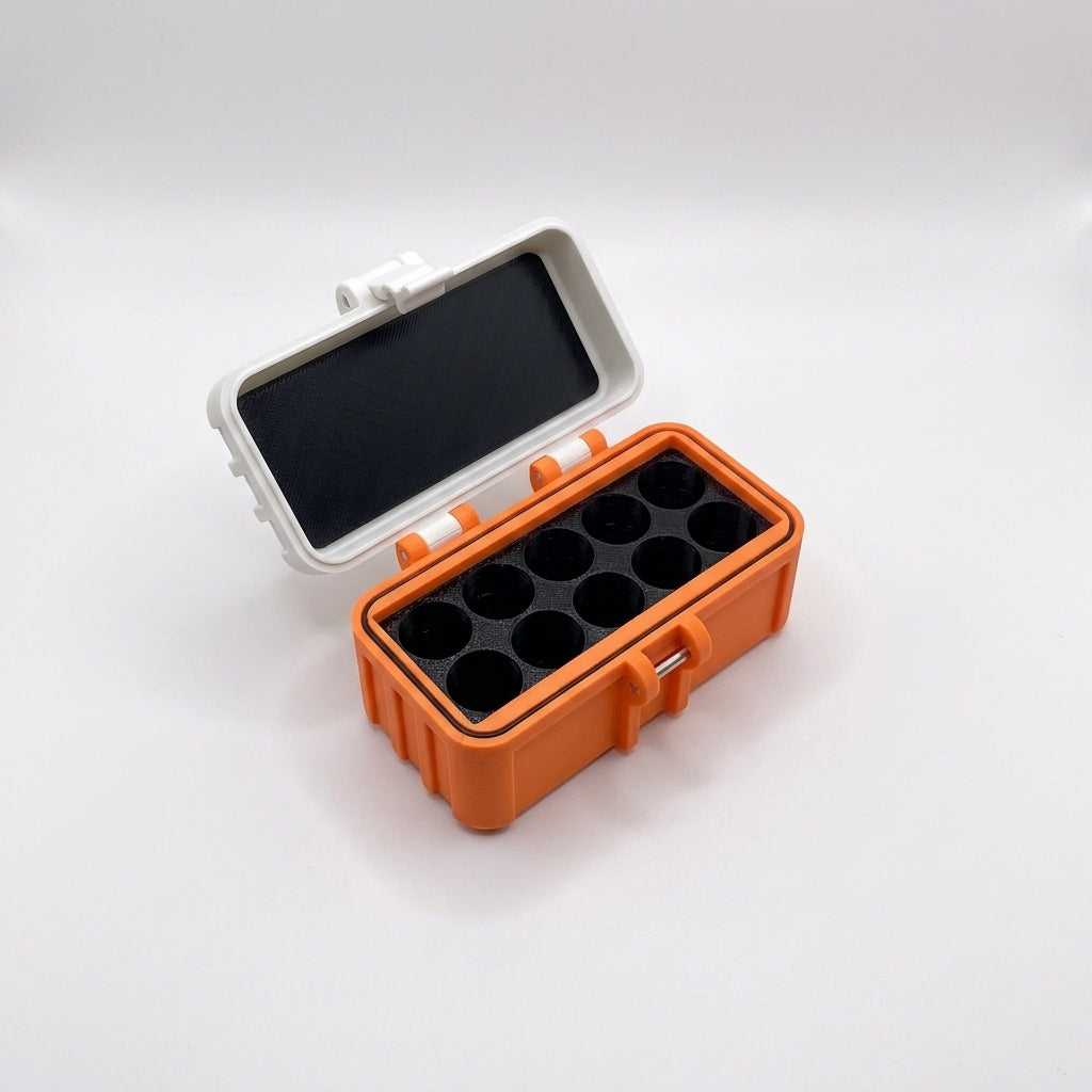 10-Slot Vial Case | White & Orange