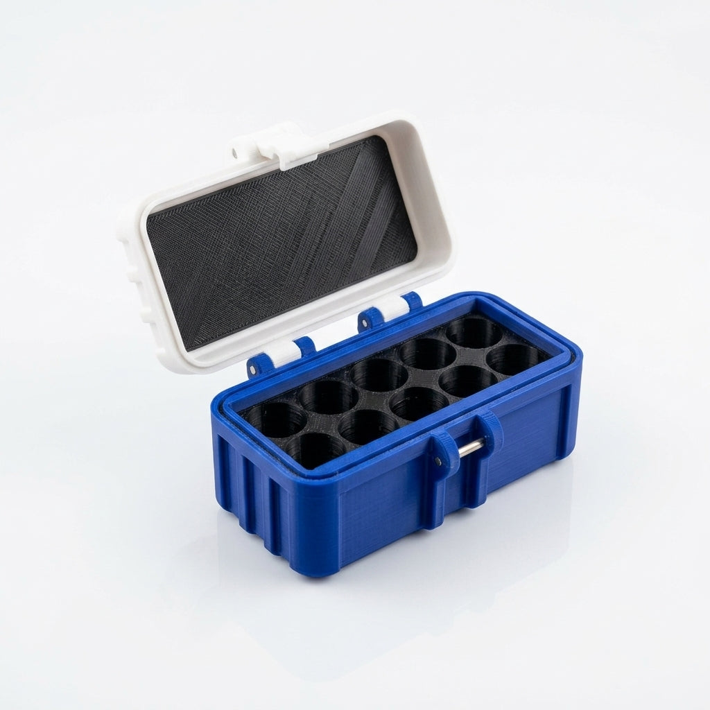 10-Slot Vial Case | White & Blue